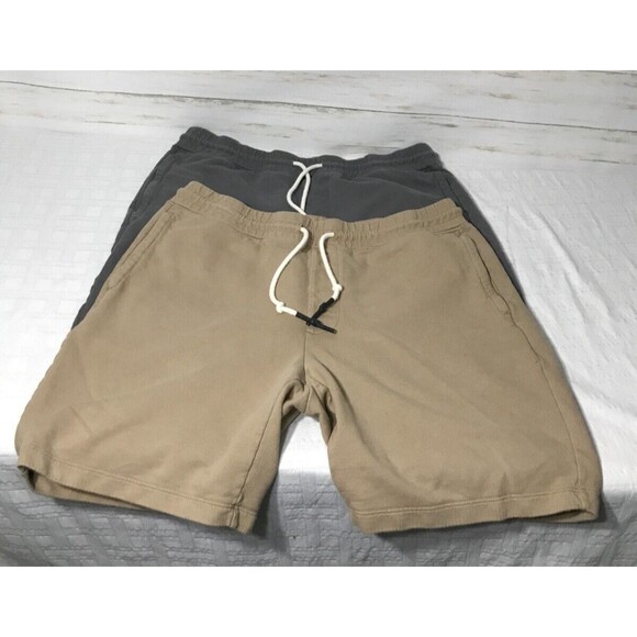 2 PAIR AG Adriano Goldschmied Jeans Co. Size LARGE Brown Gray Terry Sweat Shorts - Picture 1 of 16